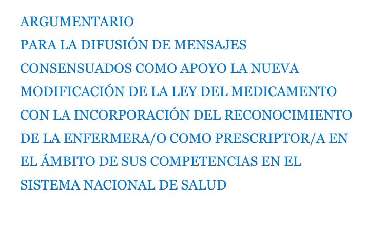 Argumentario Ley del medicamento.
